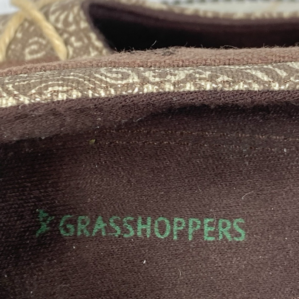 Grasshoppers Peep Toe Espadrille Wedge Shoes Women 8 Brown Comfort Slip On Heels - Picture 12 of 12